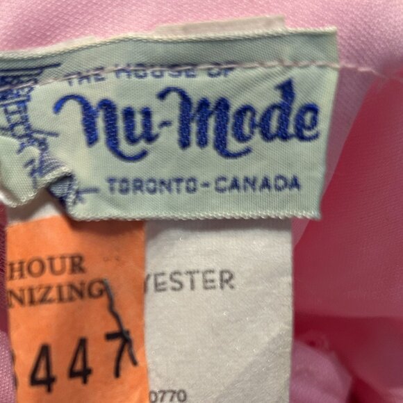 Vintage Pink Lace Dress 70s House of Nu-Mode 5/6 Slip Gown‎ Coquette Easter - Picture 9 of 9